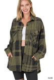 Jacquard Plaid Shacket with Pockets