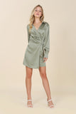 Satin Wrap Dress